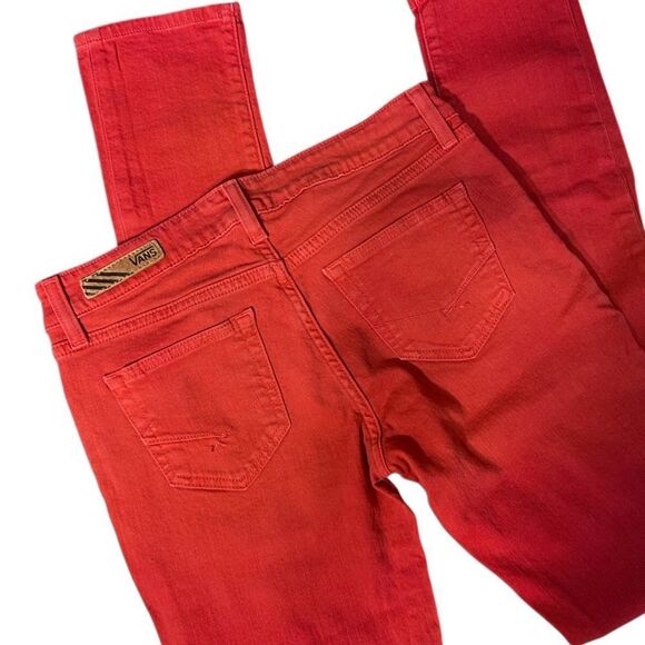 Vans Women's Bold Red Skinny Jeans Size 9 - Picture 5 of 16